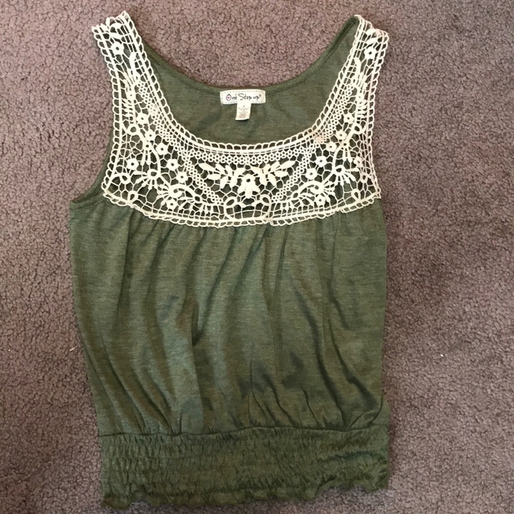 One Step Up Olive green summer top
